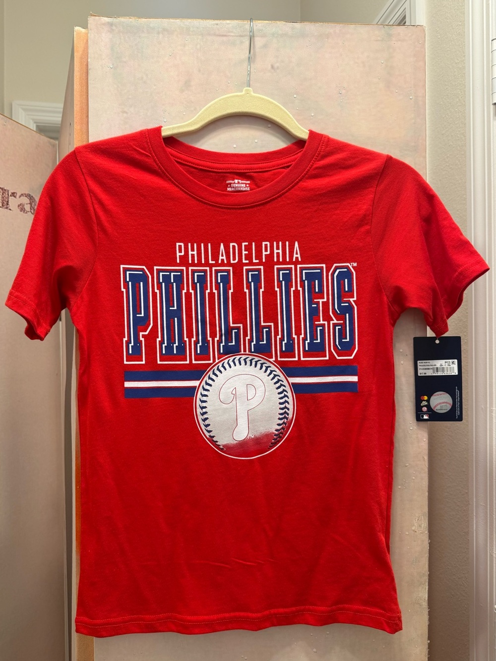 Genuine Merchandise Red Philadelphia Phillies Kids Tee with Blue & White Logo